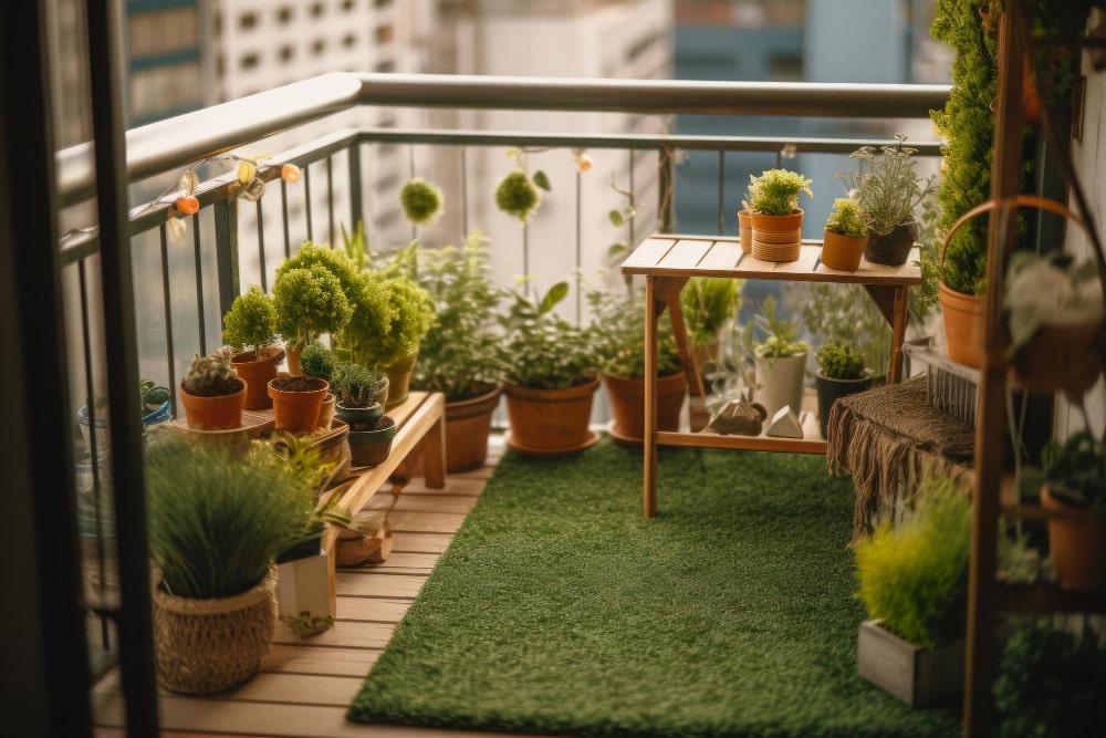 Colourful balcony decor  Balcony decor, Small balcony decor