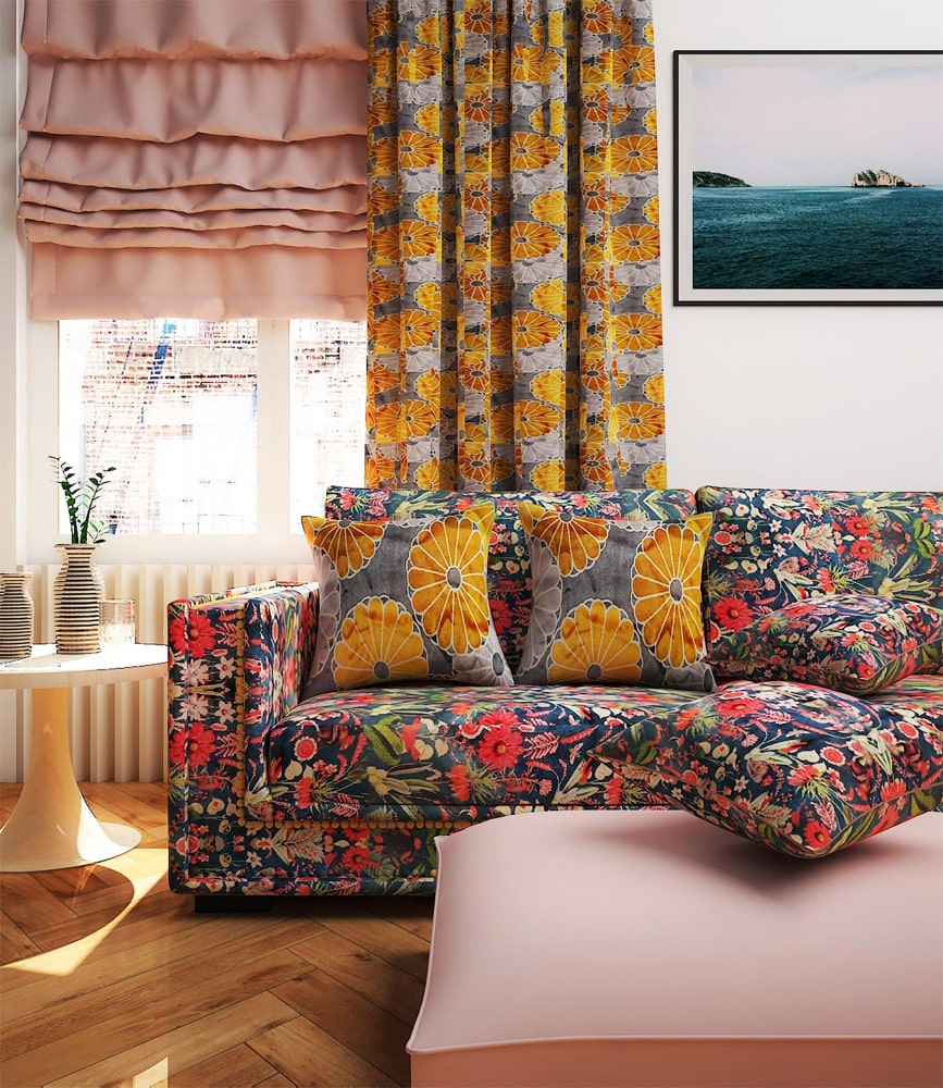 custom furniture floral print sofa