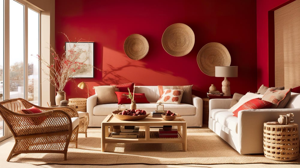 red wall paint colour psychology in interior design