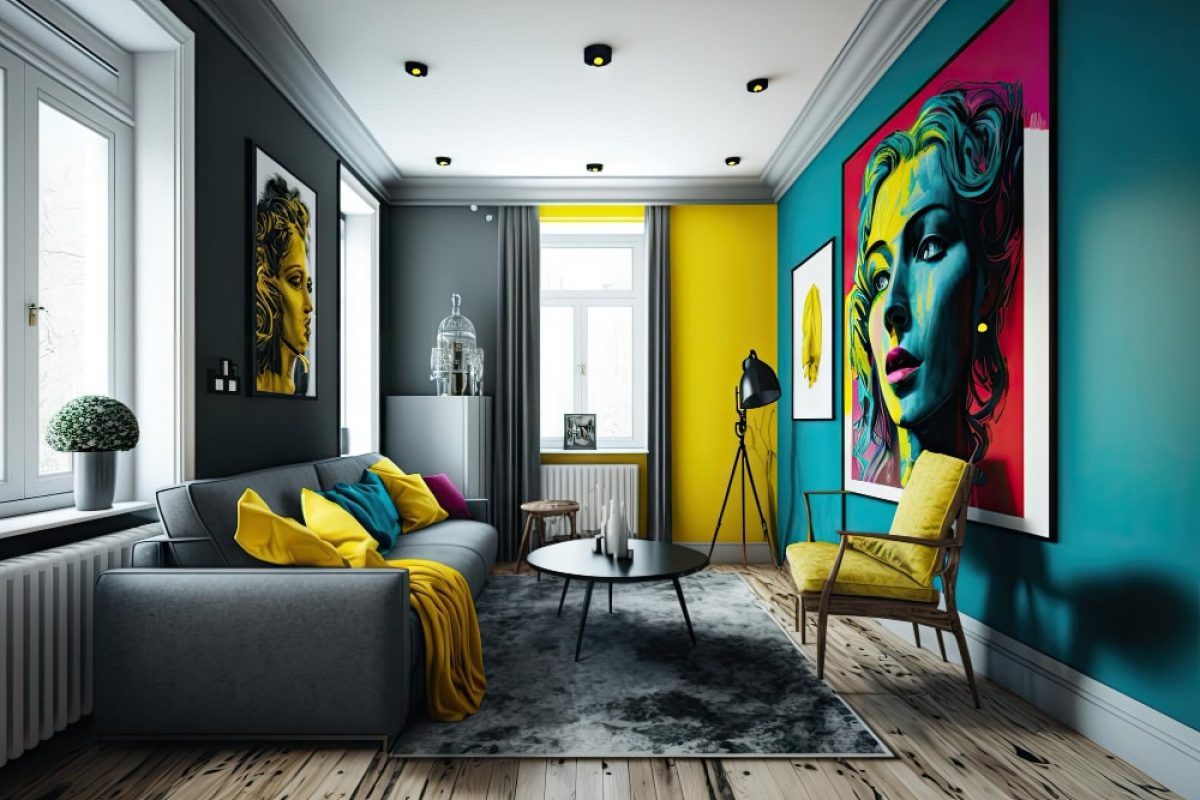 Modern Apartment With Bold Bright Walls Perfect Showcasing Your Art Collection Min 1200x800 