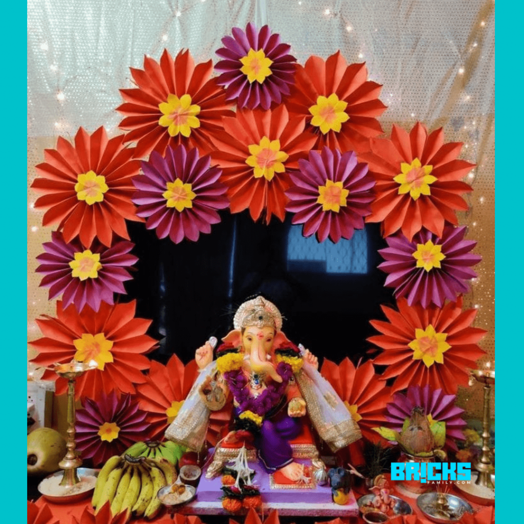 Eco friendly Ganpati decoration at home... | Low budget Ganpati decoration  ideas for home... #ganpati_decortion #decoration_ideas #festival_decoration  #punekar_sneha #eco_friendly... | By Punekar SnehaFacebook