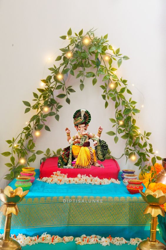 15 Unique Ganpati Decoration Ideas At Home 2023 To Make Your   C72a9739fbf666cda62402b43ca04e2a 1 