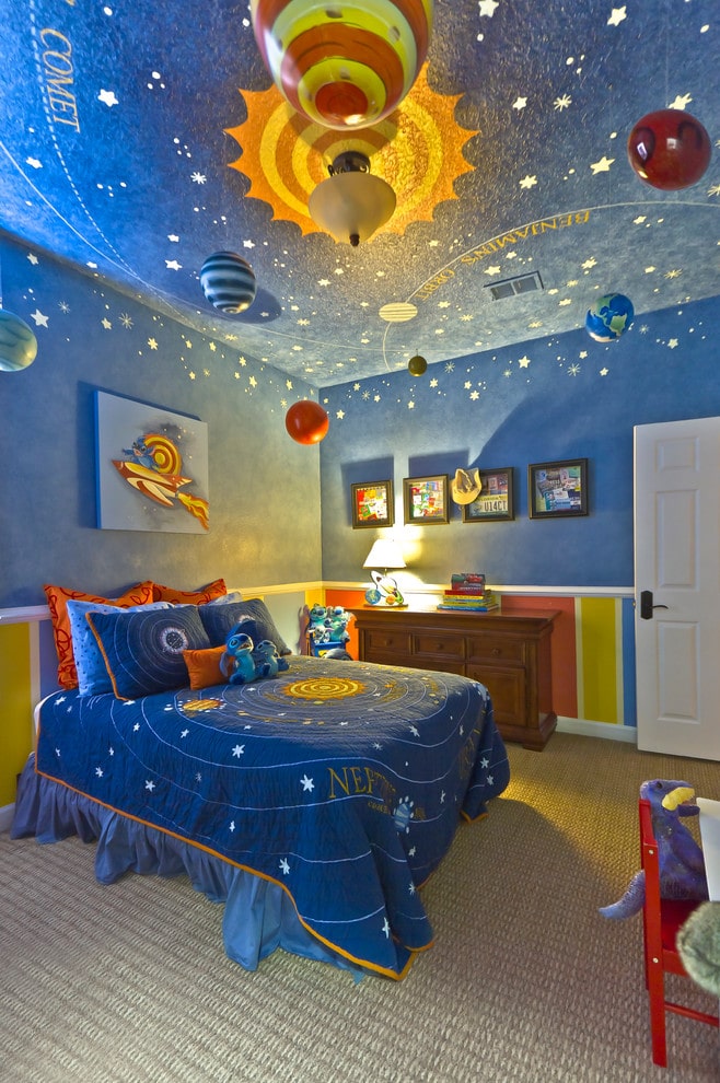 Glow in the Dark Galaxy Ceiling Space Themed Bedroom Ceiling Decor