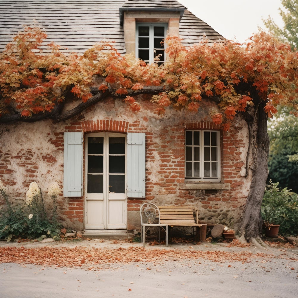 Brick Red and Beige exterior wall paint colour combination