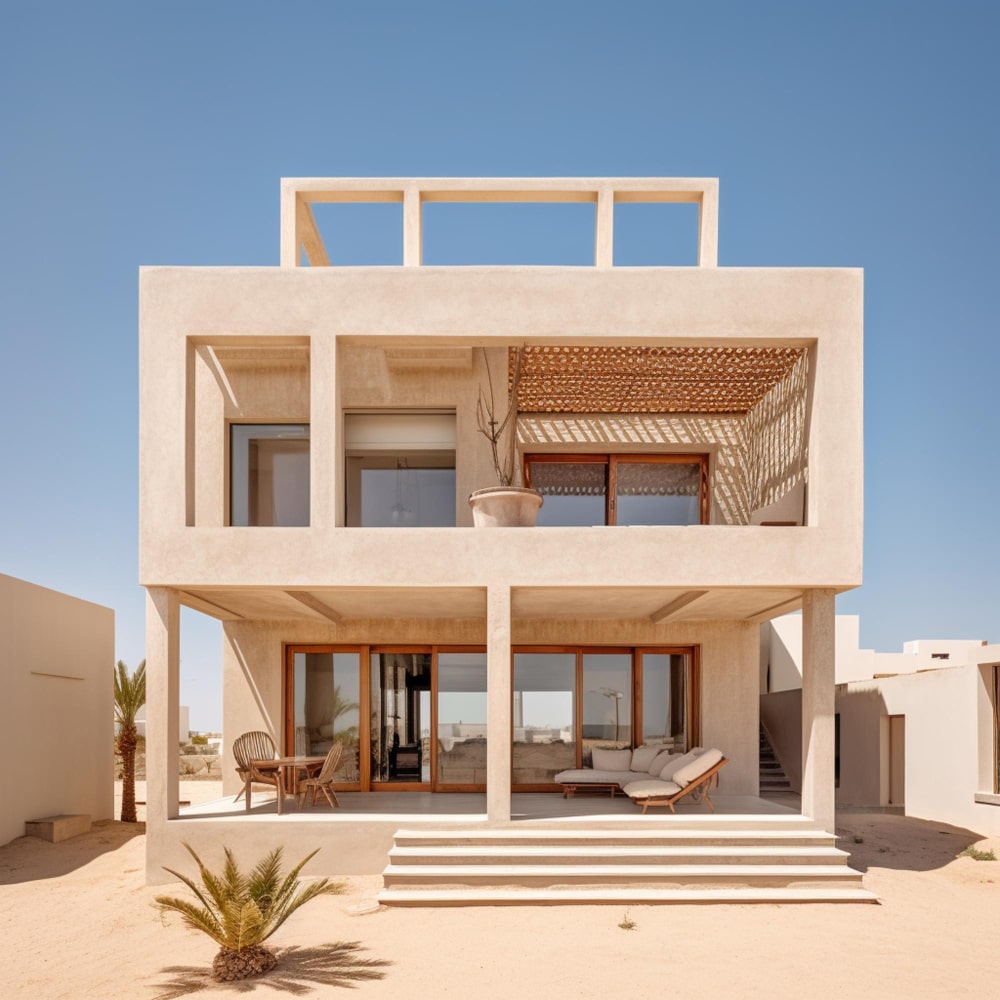 arafed house with balcony balcony ground generative ai min