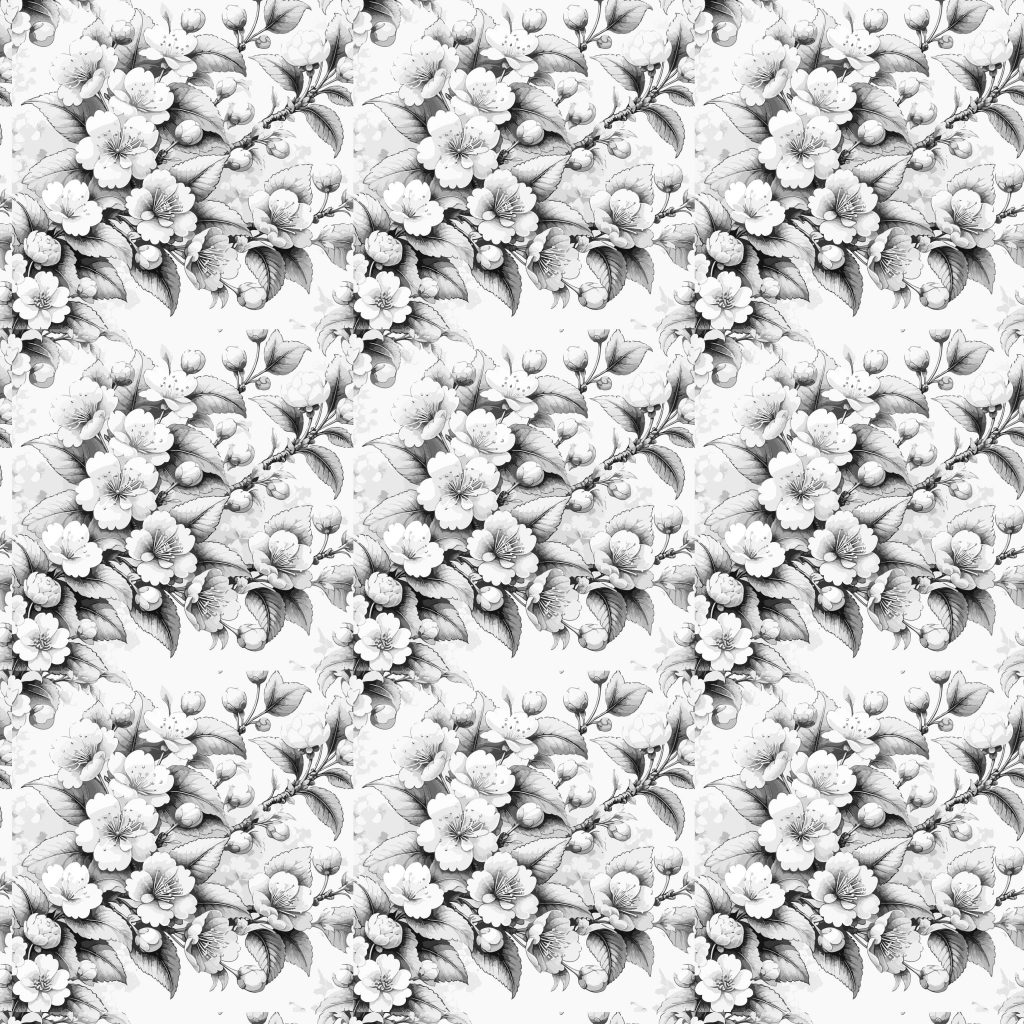  Monochrome Floral Wallpaper
