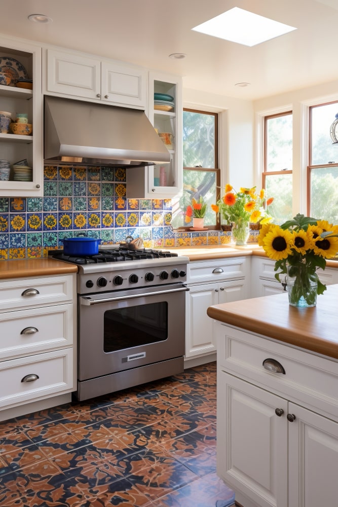  Patterned kitchen tiles design 