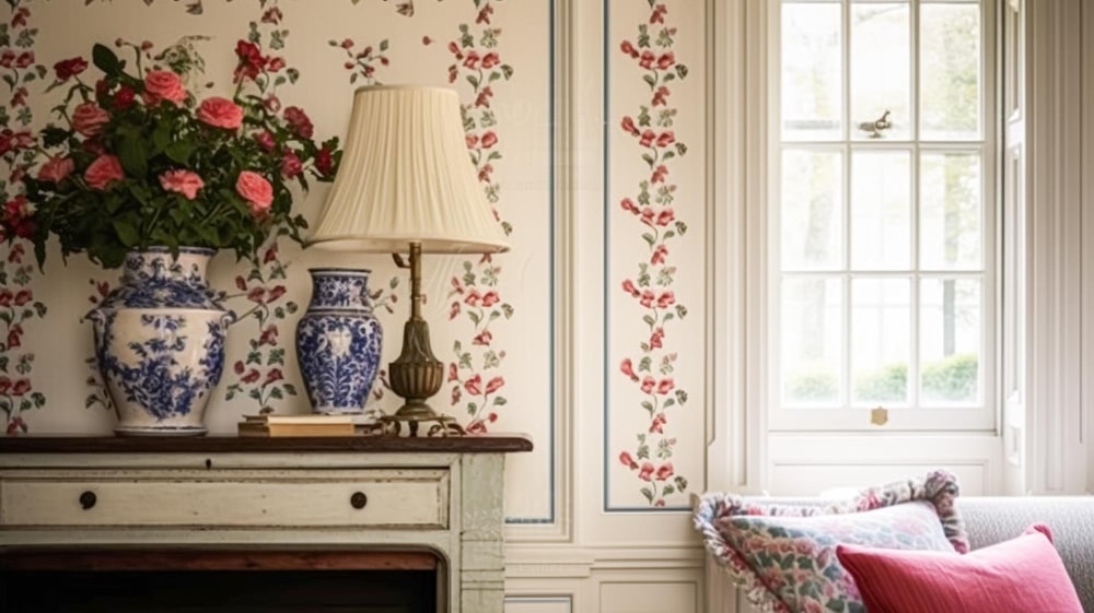 vintage inspired floral wallpaper 