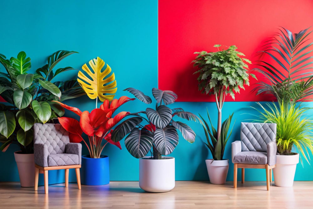 colourful house plant in home decor 