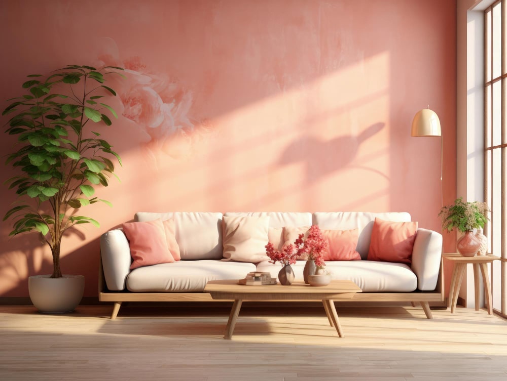 powder pink wall paint ideas