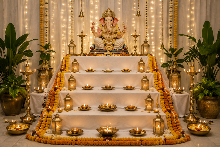 Traditional Ganpati decor ideas 